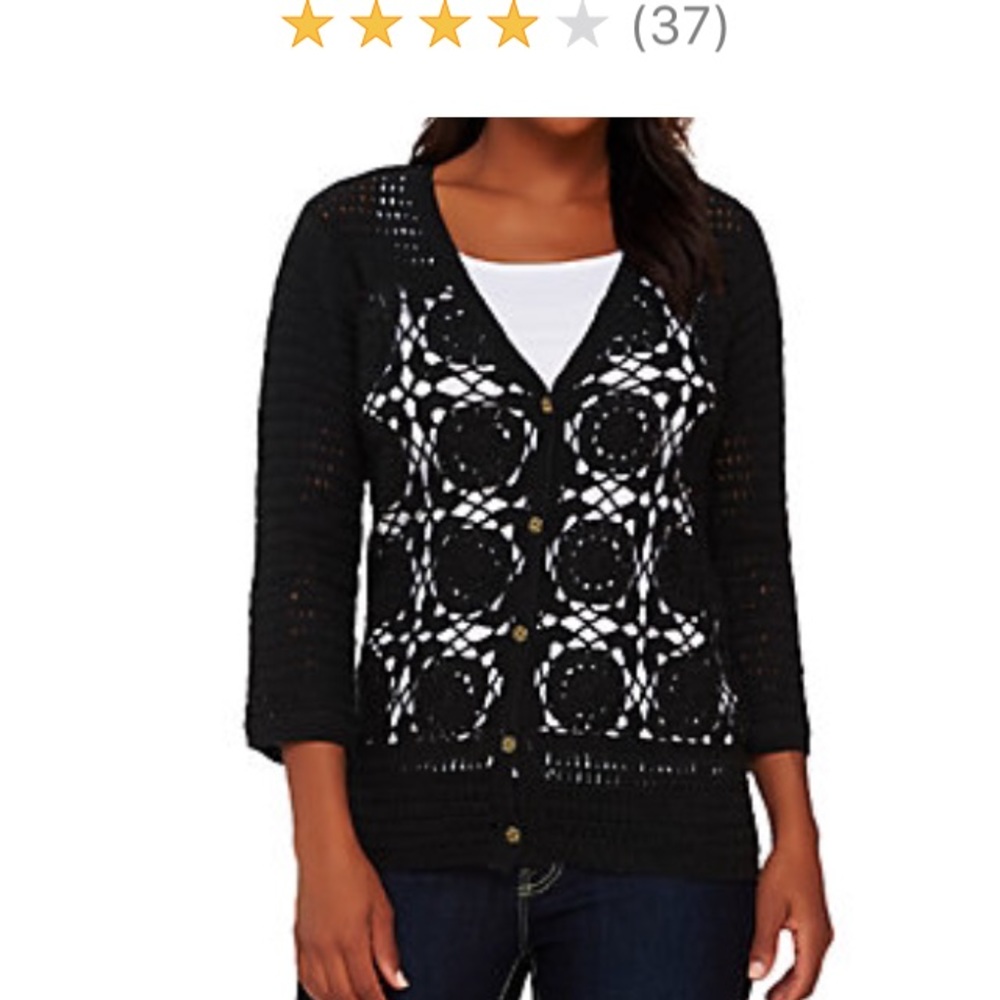 Liz Claiborne Crochet cardigan 6-8